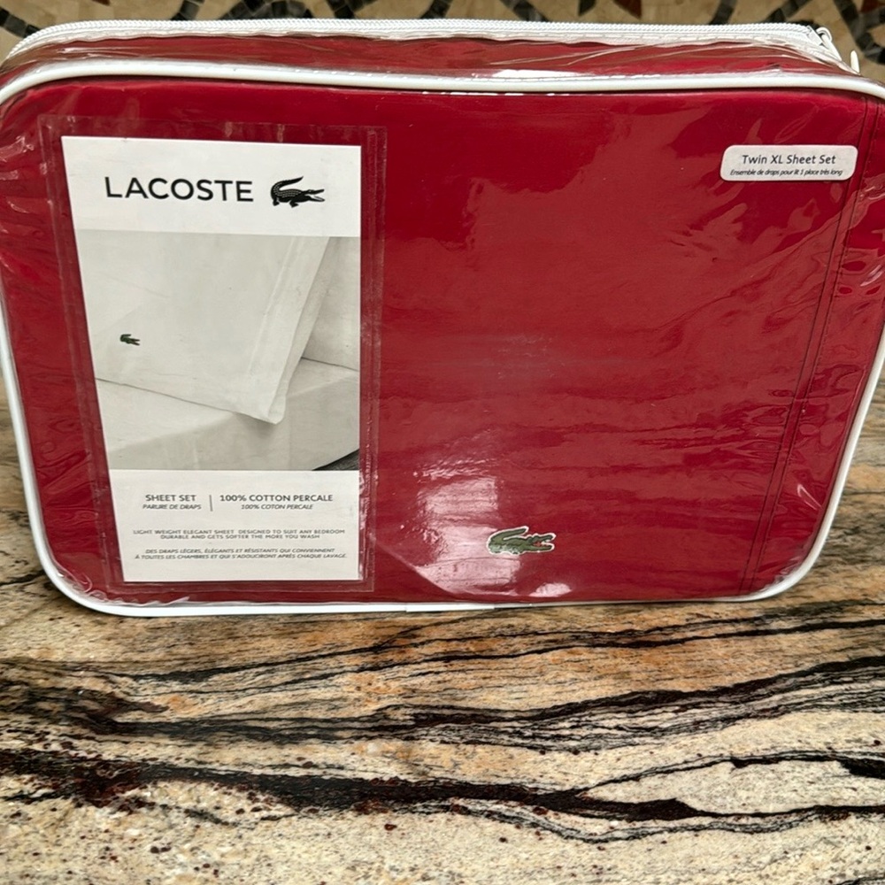 New Lacoste Twin XL Sheet Set